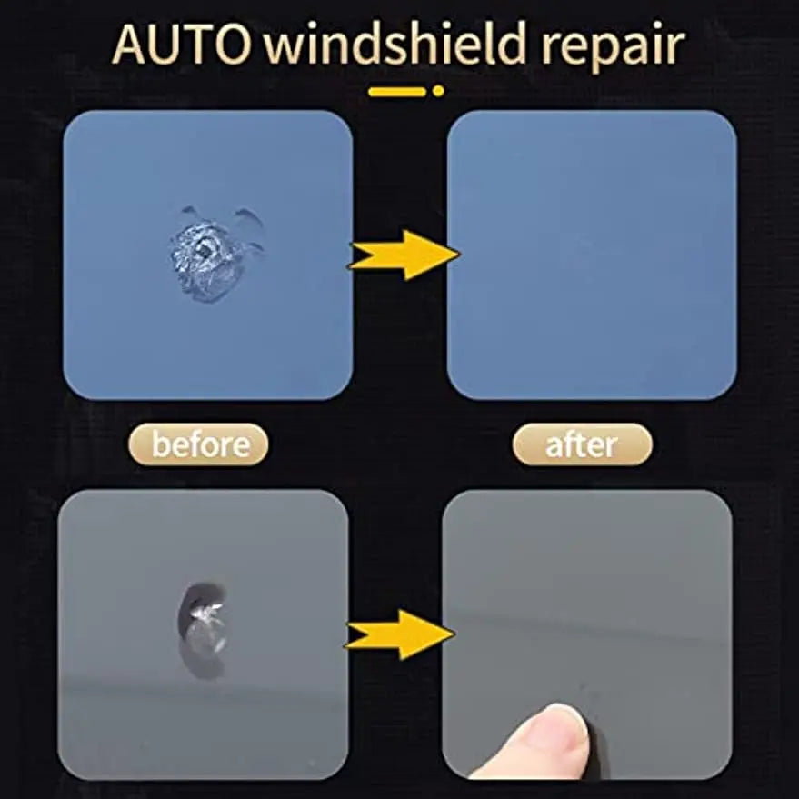 LAICY - Kit de reparación de parabrisas (2 piezas), nanocristal para automoción, herramienta de bricolaje para reparar grietas y astillas, reparación de ventanas delanteras