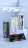 75% Hot-Swap Gaming Keyboard, Wireless FREEWOL F75 RGB Mechanical Keyboard with Metal Knobs, AULA F75 Same Model, Tri-Mode, 4000 mAh