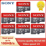 SONY Micro SD Card Mini Memory Card Class 10 32GB 64GB 128GB 256GB U3 4K High Speed Cartao De Memoria Flash Memory TF Mecard C10