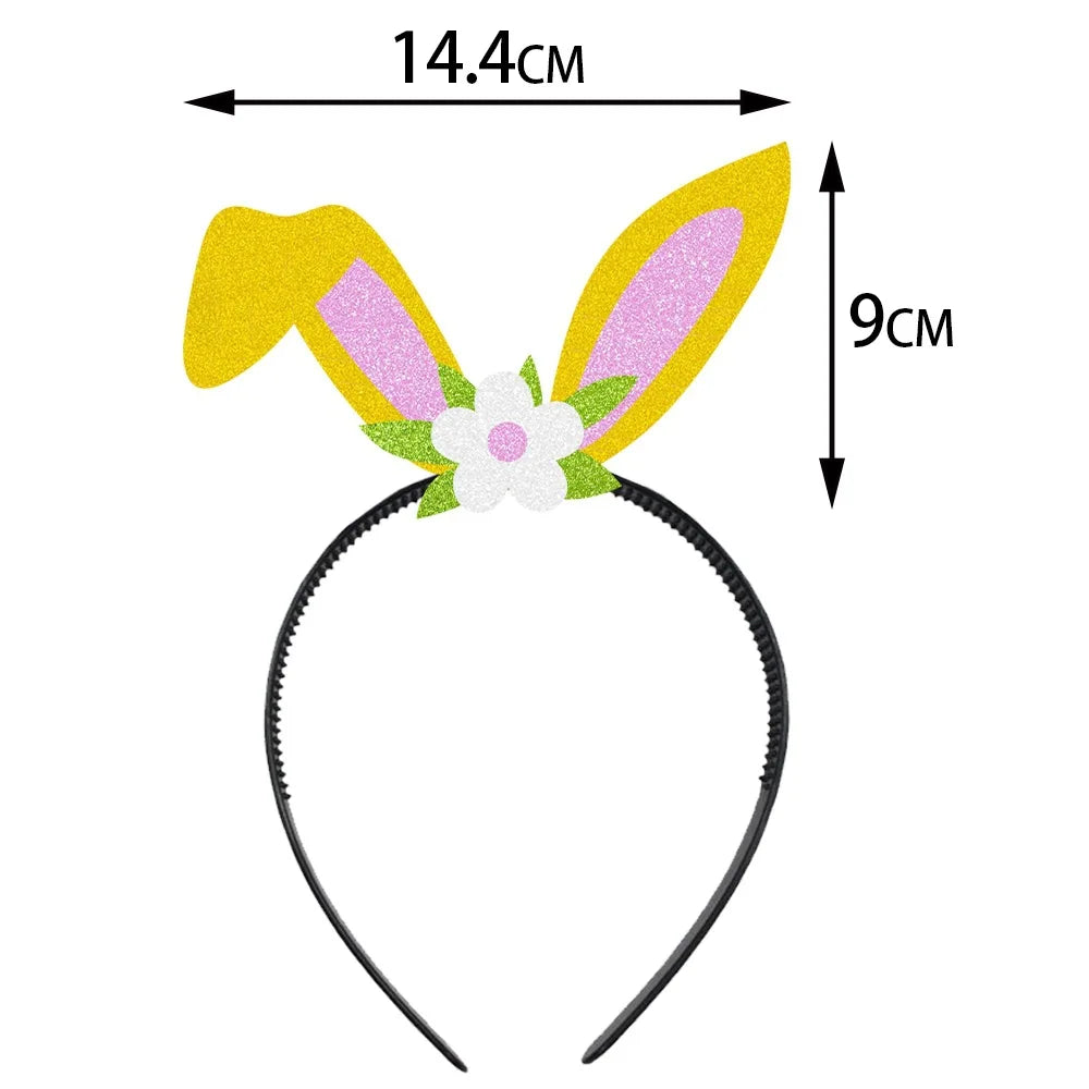 Diadema con orejas de conejo para fiesta de Pascua, accesorio para fotomatón, decoración de fiesta de Pascua, accesorios de disfraz