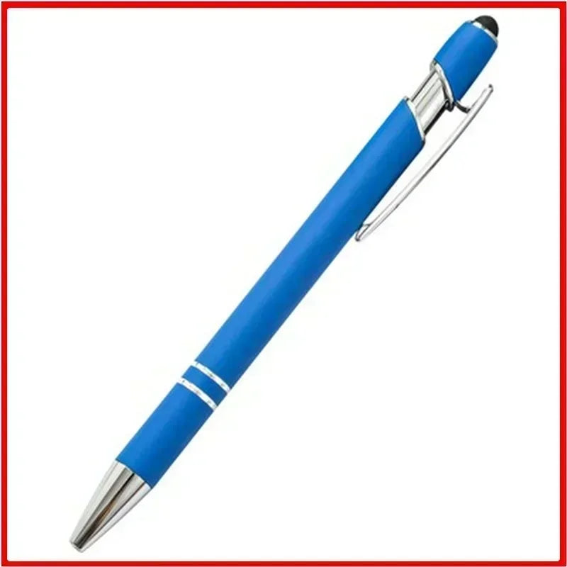 50pcs Light Metal Ballpoint Pen Touch Screen Pen Office School Advertising Pen Custom Logo Text Engraving Laser Engraving