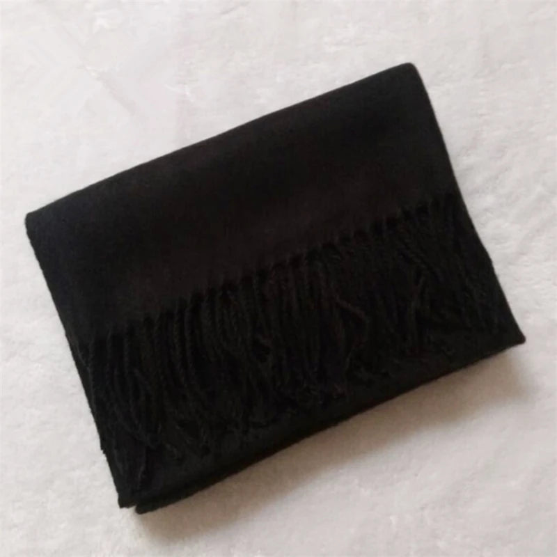 Classic Solid Colors Scarves Men Cashmere Soft Knitted Striped Scarf Long Tassel Neck Warmer Men'S Winter Scarf 2023 New