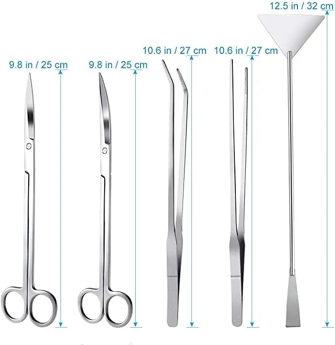 Aquarium Tank Aquascaping Tools Aquarium Scissor Tweezers Tool Stainless Steel Aquatic Plants Set for Aquarium Maintenance