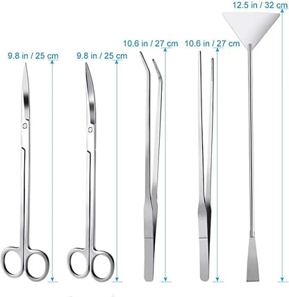 Aquarium Tank Aquascaping Tools Aquarium Scissor Tweezers Tool Stainless Steel Aquatic Plants Set for Aquarium Maintenance