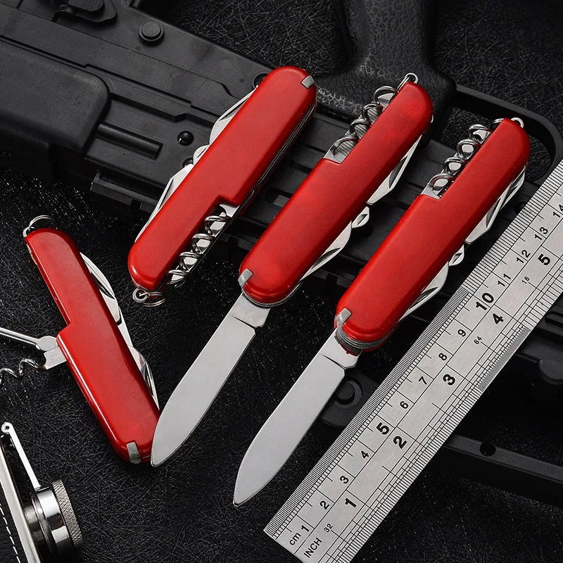Swiss Army Knife Multi-functional Outdoor Portable Self-defense Folding Knife Tool Pliers Mini Knife Set