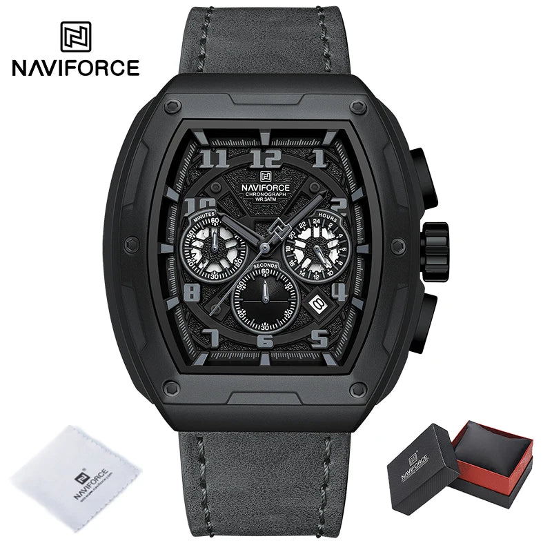 NAVIFORCE Luxury Brand Men's Sports Watch Quartz 24-Hour Chronograph Waterproof Male Wristwatches Date Display Clock Reloj Hombre
