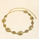 1/2pcs Retro Style WOMEN'S Metal Waist Chain Accessories Decorative Circle Carved Chain Belt High Style Accessories