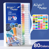 Acrylic marker pen set/12-60 colors/multi-purpose art watercolor pen/quick drying/student painting marker/stationery supplies
