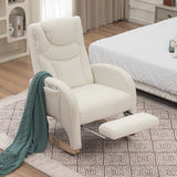 Anajqaqia Rocking Chair, Recliner, Living Room Chair with Armrests, Upholstered, Accent Chair for Bedroom, White Teddy Fabric