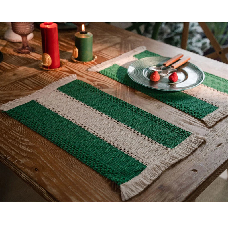 Cotton Linen Placemats For Dinner Table Macrame Modern Accessory Kitchens Underplate Party Wedding Table Decor Place Mats Set
