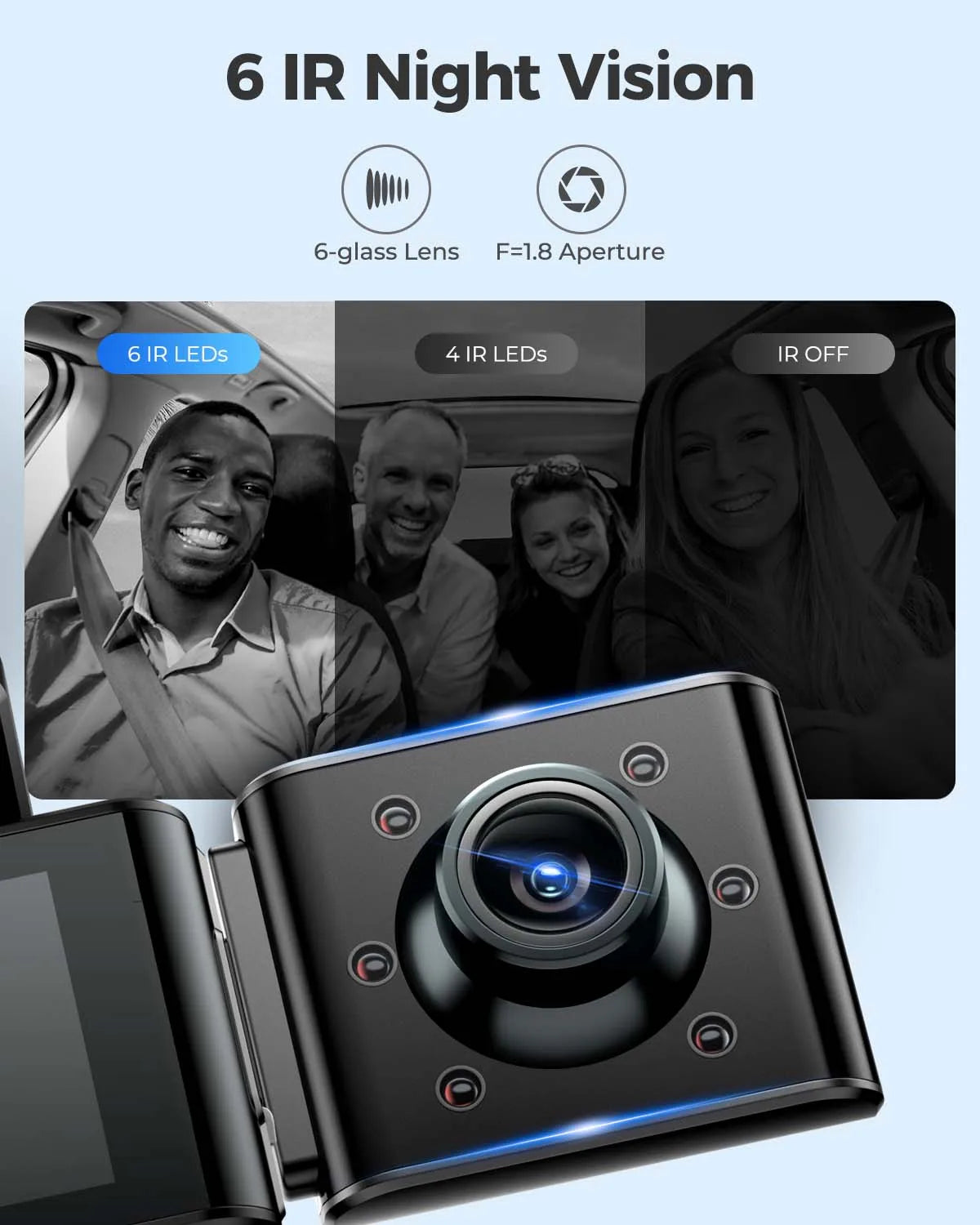 AZDOME M550 Pro 5.8Ghz WiFi 3 Channel Dash Cam 4K+1080P Built-in GPS 3.19" IPS Screen Car DVR IR Night Vision 24H Parking Mode