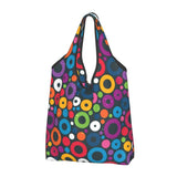Custom Recycling Classic Black And White Polka Dot Shopping Bag Women Tote Bag Portable Grocery Shopper Bags