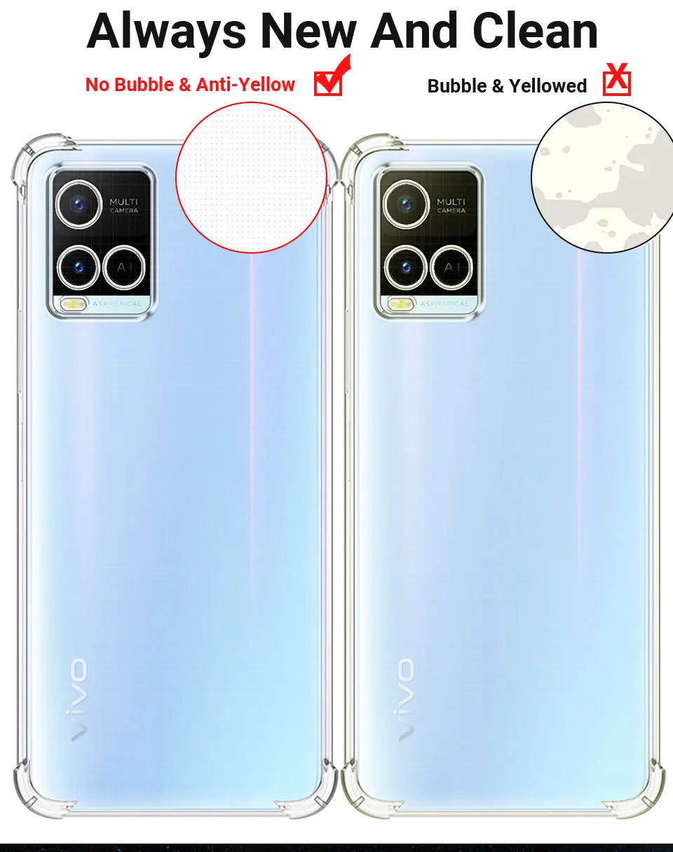 For VIVO Y33s Case 2021 Silicone Soft Shockproof Transparent Cover For Vivo Y33S Clear Phone Cases For vivo Y33s Fundas Coque