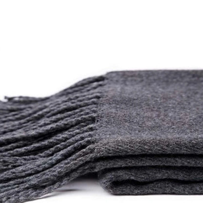 Classic Solid Colors Scarves Men Cashmere Soft Knitted Striped Scarf Long Tassel Neck Warmer Men'S Winter Scarf 2023 New