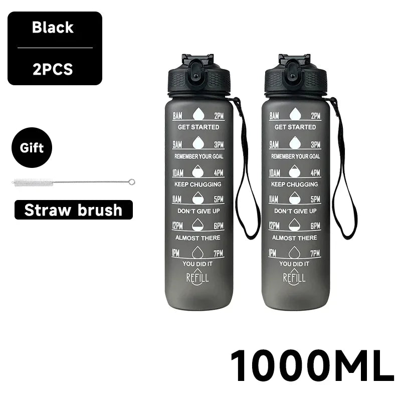1 Liter Water Bottle Motivational Sport Water Bottle Leakproof Drinking Bottles Outdoor Travel Gym Fitness Jugs For Kitchen