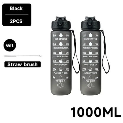 1 Liter Water Bottle Motivational Sport Water Bottle Leakproof Drinking Bottles Outdoor Travel Gym Fitness Jugs For Kitchen