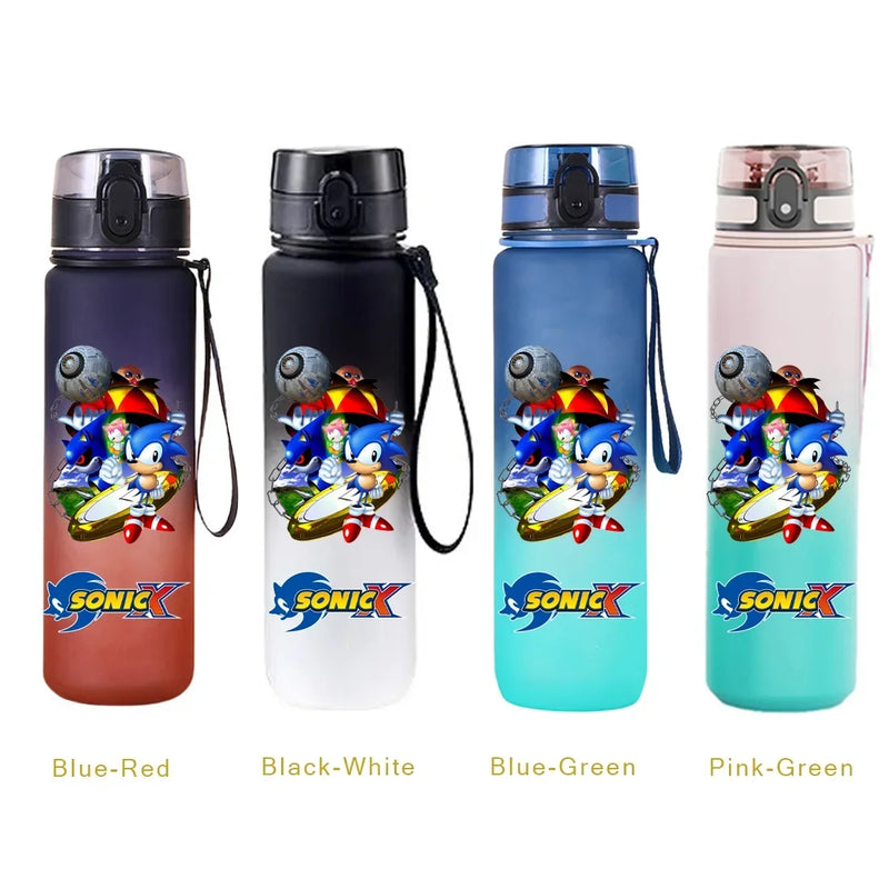 650ML Sonic Hedgehog Sport Water Bottle Large Capacity Cartoon Portable Plastic Water Bottle Drinking Cup Student Birthday Gifts