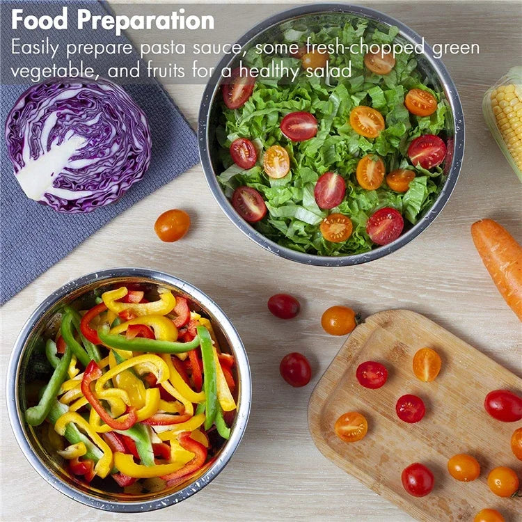 Mixing Bowls with Lids and Non-Slip Bases, Stainless Steel Mixing Bowls Set for Baking, Nesting Storage Bowls, JT227, 6 Pcs