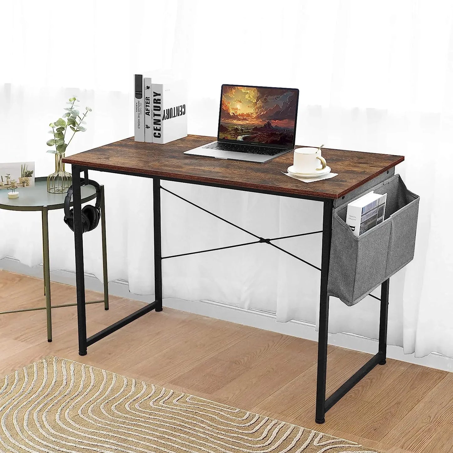 Homfa Desk Computer PC Desk Laptop Table Home Office School Work Desk Stable with Organizer 100 x 50cm