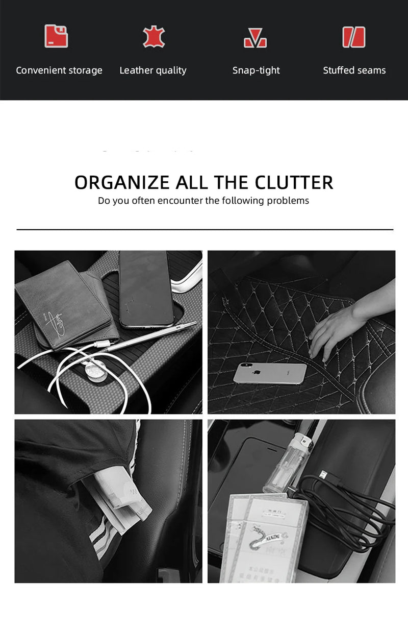 Universal Car Seat Gap Organizer Storage Box Multifunction Leather Crevice Side Storage Pocket Wallet Keys Card with Cup Holder