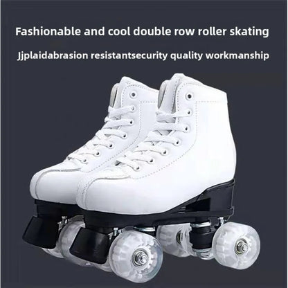 Adult Double Row Roller Skates Men and Women Flashing Four-Wheel Skates Fancy Skate Rink Professional Adult Skates
