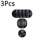 10/1Pcs Self-adhesive Cable Clips Silicone USB Cable Holder Organizer Wire Cord Management Clips for Home Office Desktop Tidy