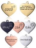 Dog ID Heart Tag Custom Personalized Cat Collar Pendant Engraved Pet Necklace Chain Charm Supplies For Name Products