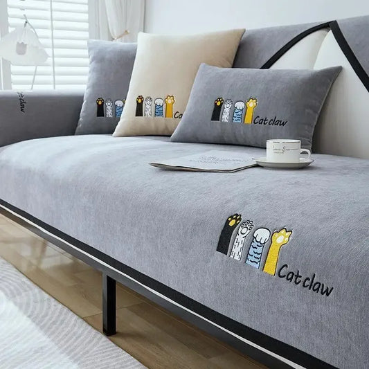 High-Grade Chenille Sofa Cushion Four Seasons Universal Non-Slip Straight Sofa Cover Straight Sofa Cushion Set