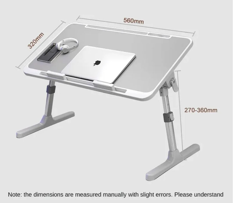 Lift Foldable Laptop Table for Bed Stand Lap Lazy Learning Desk Student Computer Desk for Working Read with Radiator Drawer