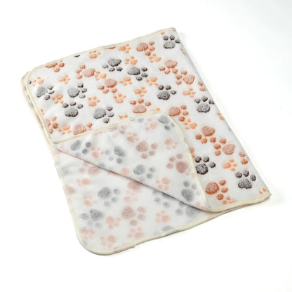 Warm Pet Cat Blanket Autumn Winter Cozy Thicken Fleece Kitten Footprint Bed Mat for Small Medium Big Cats Dog Chihuahua Supplies