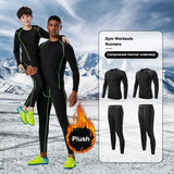 Ropa interior térmica de cuello alto para hombre, conjuntos de Calzoncillos largos de lana, calefacción térmica cálida, conjuntos de ropa interior térmica gruesa para invierno