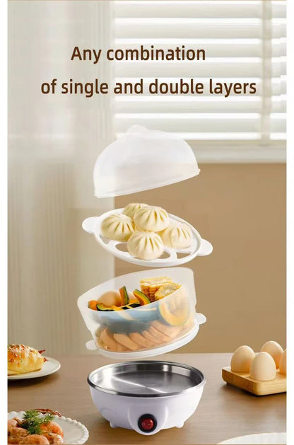 Multifunctional Electric Egg Boiler Single Double Layers Egg Cooker 110V/220V Mini Steamer Poacher Kitchen Cooking Machine