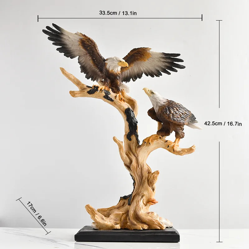 Chinese Style Simulated Eagle Ornaments Resin Decoration for Home Living Room Wine Cabinet Foyer Office Crafts