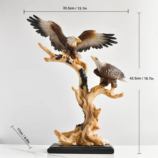 Chinese Style Simulated Eagle Ornaments Resin Decoration for Home Living Room Wine Cabinet Foyer Office Crafts
