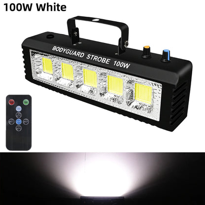 Luces estroboscópicas ALIEN RGB blancas para DJ, discoteca, 40 W, 60 W, 80 W y 100 W, con control remoto, sonido flash, para fiestas, bodas, vacaciones, escenarios.