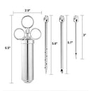 Injetor de tempero de marinada de 2 onças, injetores de carne de peru, injeção de seringa de cozinha de aço inoxidável com 2-5 agulhas