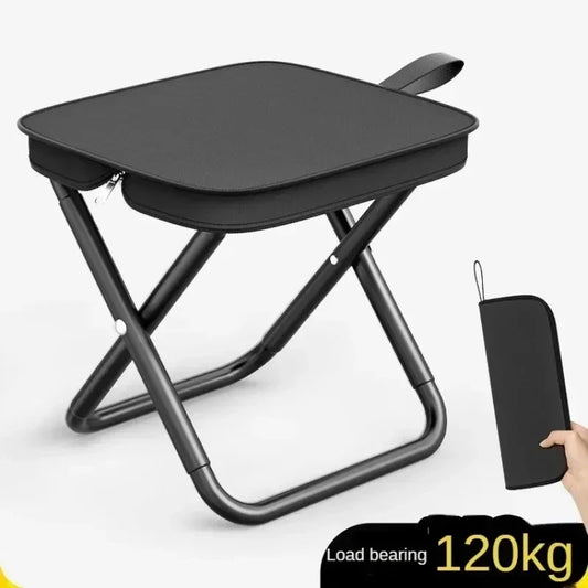 Estuche plegable para lápices para exteriores, taburete pequeño con bolsillo para corbata de caballo, taburete portátil para pesca, camping, turismo, silla de mano para ocio
