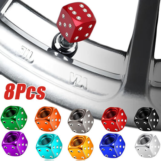 Aluminum Dice Tire Valve Caps Dustproof Car Truck Motocycle Bike Dice Wheel Stem Tyre Tire Wheel Stem Air Valve Dust Cap Cover