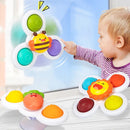 Cartoon Fidget Spinner Toys for Baby, Colorful Insect Gyro, Educational Toy for Kids, Finger Rattle, Bath Toys for Boys and Girls, Gift, 3pcs 