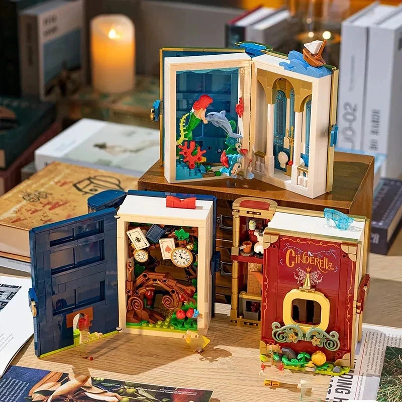 Dream Princess 3D Storybook Building Blocks Books Anime Film MOC Bricks Toys Cute Fairy Tales Model Children Girl Birthday Gifts