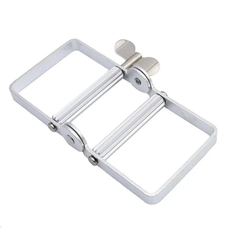 Dispensador manual de pasta de dientes, tubo de aluminio plateado, accesorios para tinte de cabello, herramientas para exprimir. 