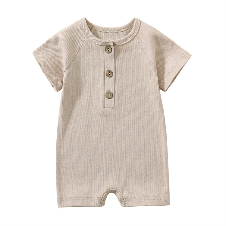 Pelele de verano para bebé, pijama fino de manga corta, mono acanalado, ropa de punto elástica, mono para niña