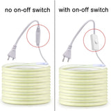 Tira de LED de 220 V con interruptor de encendido/apagado, resistente al agua, flexible, para dormitorio, cocina, jardín, iluminación exterior.