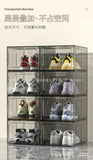 Transparent shoe box, magnetic drop front, thick plastic storage box, detachable dustproof shoe storage box