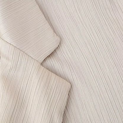 Conjunto de chaqueta y pantalón de traje cruzado con efecto arrugado para mujer, primavera y verano 2024, estilo europeo y americano