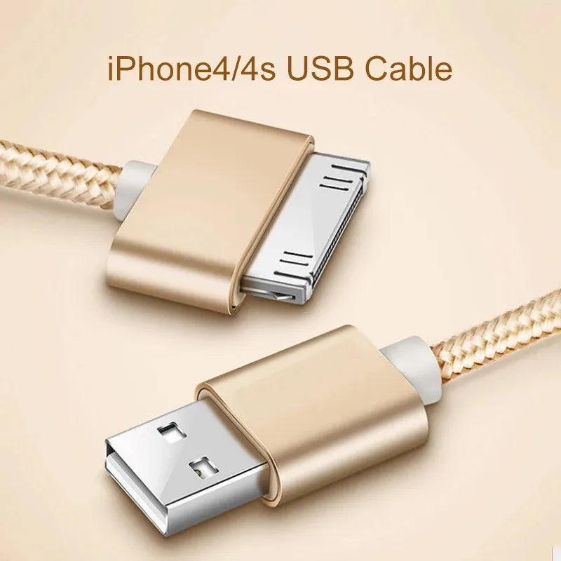 Cable USB de carga rápida para Apple iPhone 4, 4s, 3GS, 3G, iPad 1, 2, 3, iPod Nano Touch, adaptador de cargador original de 30 pines, cable de sincronización de datos