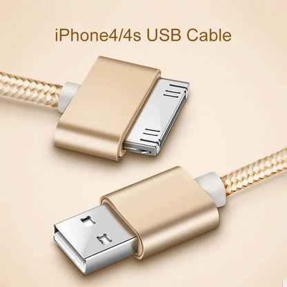 Cable USB de carga rápida para Apple iPhone 4, 4s, 3GS, 3G, iPad 1, 2, 3, iPod Nano Touch, adaptador de cargador original de 30 pines, cable de sincronización de datos