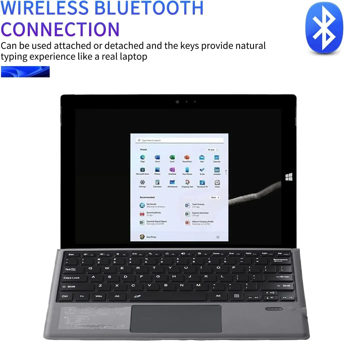 Wireless Bluetooth-compatible Keyboard With Touchpad Backlit Compatible For Surface Pro 3 4 5 6 7 Go 1 2 3 For Business trip