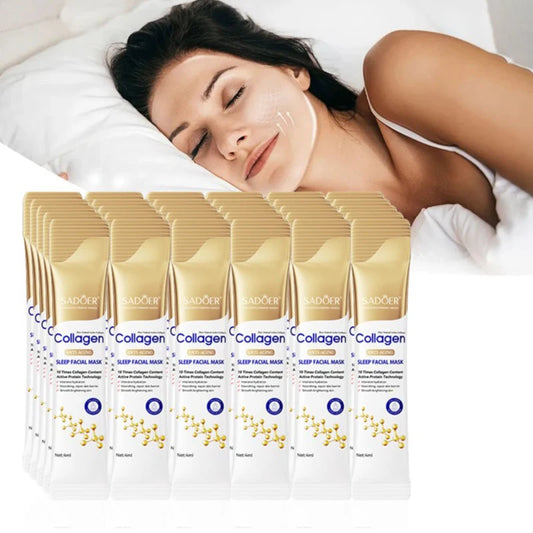 Mascarillas faciales SADOER con colágeno para dormir, 30 unidades, hidratantes, iluminadoras, reafirmantes y para el cuidado facial.