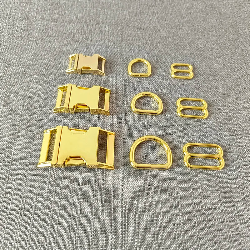 1Set Strong Hardware Metal Straps Slider D Ring Release Belt Buckle For Cat Pet Dog Collar Harness Paracord Sewing Accessory